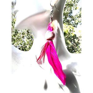 Seneca Feather PINK Fashion Earring